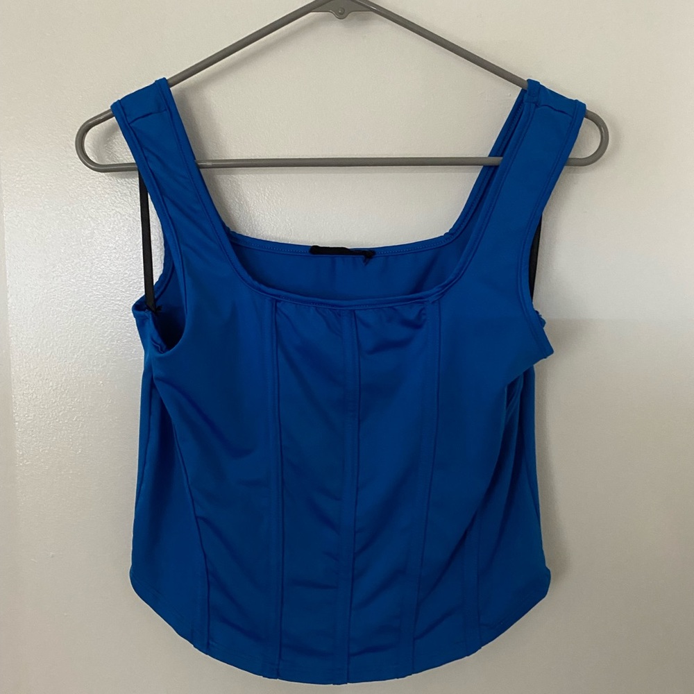 royal blue cropped corset style top